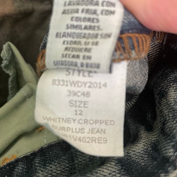 Polo Ralph Lauren Whitney Cropped Surplus Jeans Y2k Style Distressed Women's 12 - Picture 9 of 9